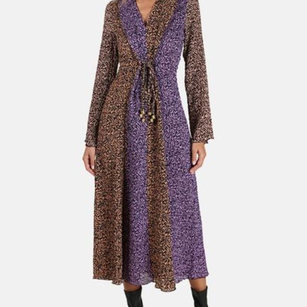 Nanushka Women's Purple Maxi Dress With Beaded Tie